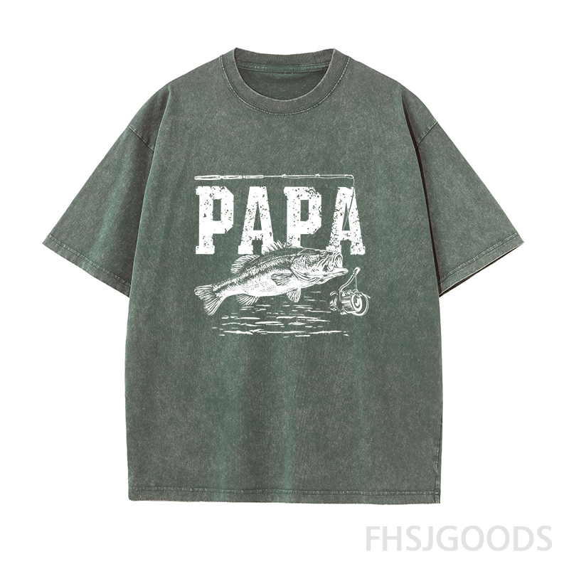 Papa Fishing Unisex Distressed T-Shirt