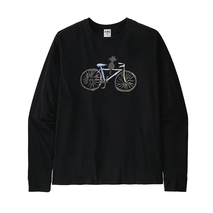 The Cat on A Bike Long Sleeve T-Shirt