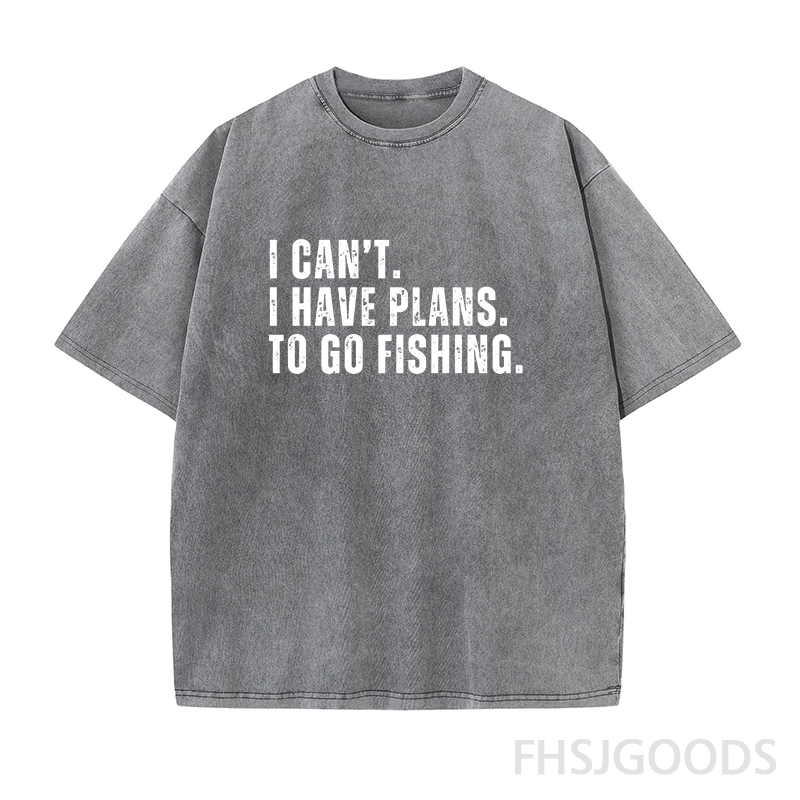 I Can't I Have Plans Go Fishing Unisex Distressed T-Shirt