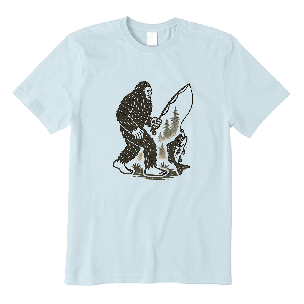 Bigfoot Fishing T-Shirt