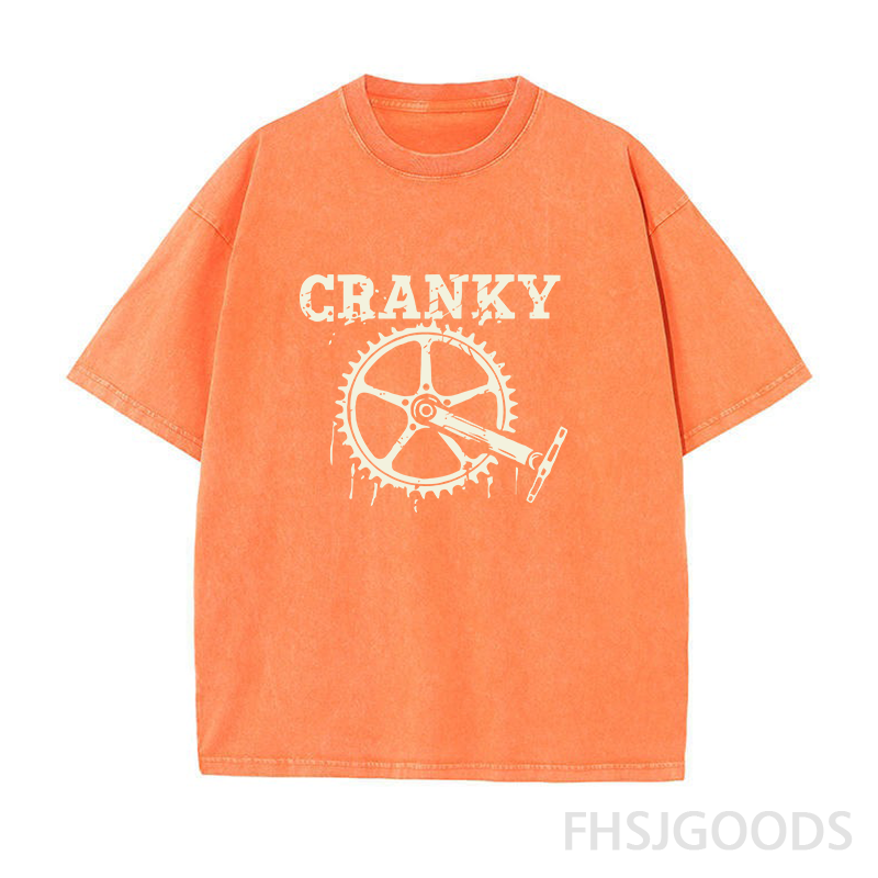 Cranky Cycling Bike Unisex Distressed T-Shirt