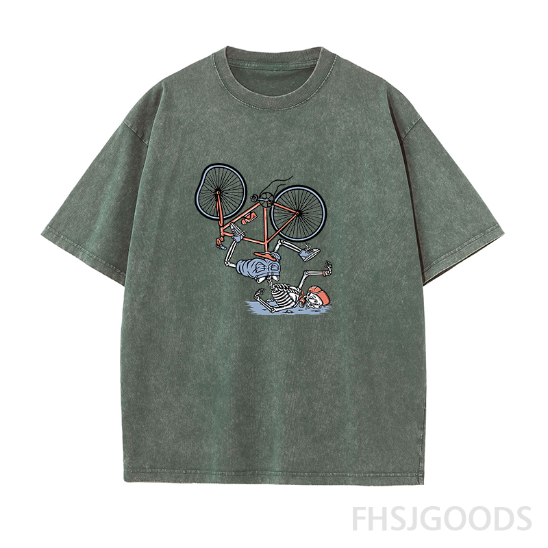 Skeleton Bike Unisex Distressed T-Shirt