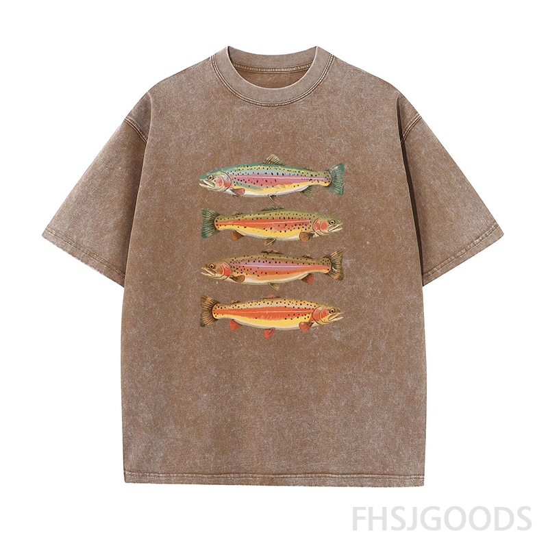 Trout Fish Unisex Distressed T-Shirt