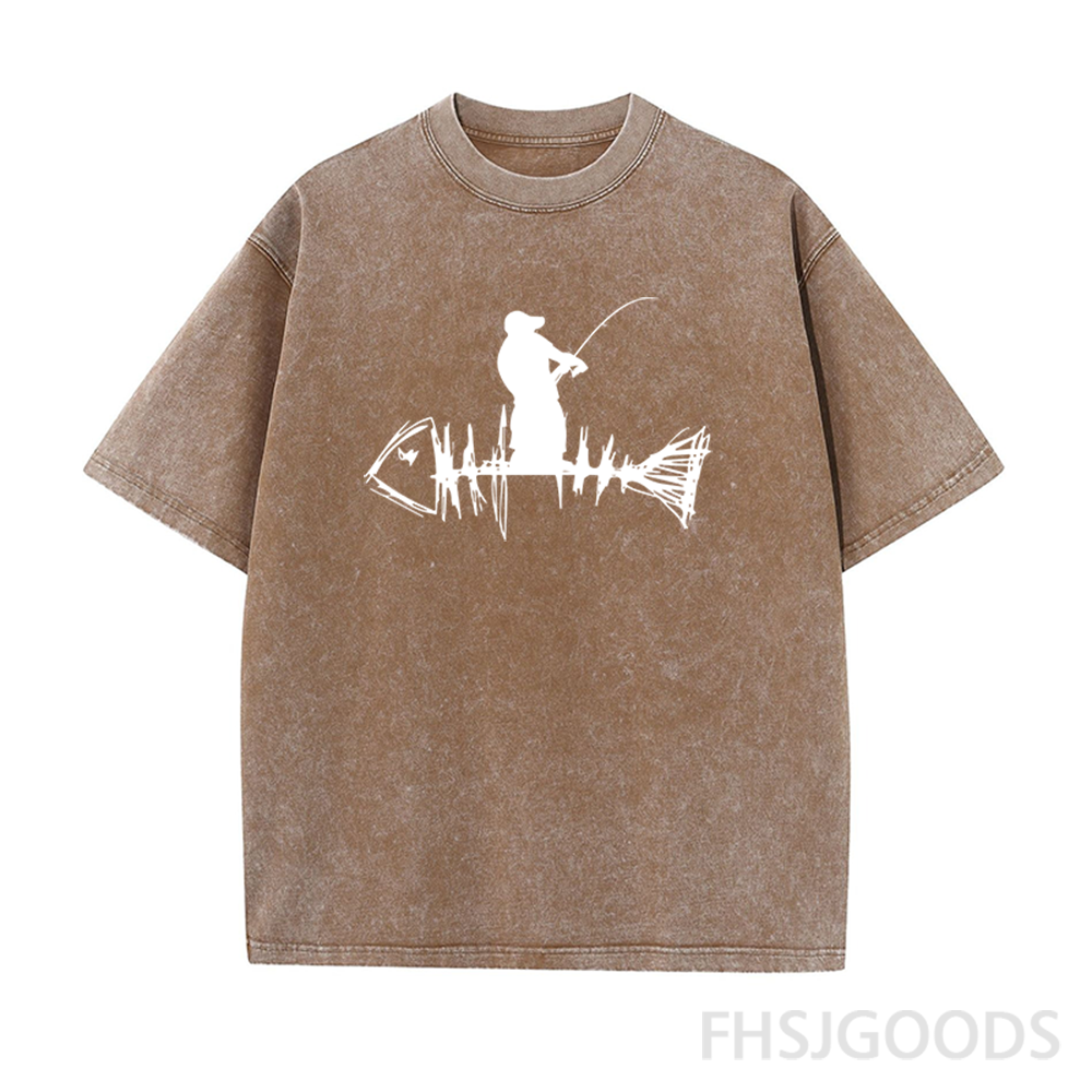 Fisherman Loves Fishing Unisex Distressed T-Shirt