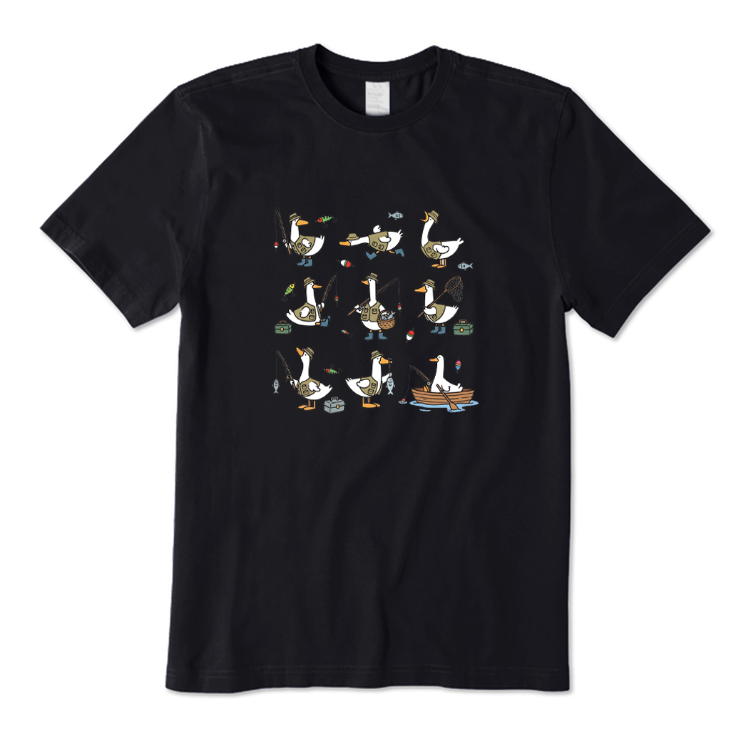 Funny Fishing Goose T-shirt