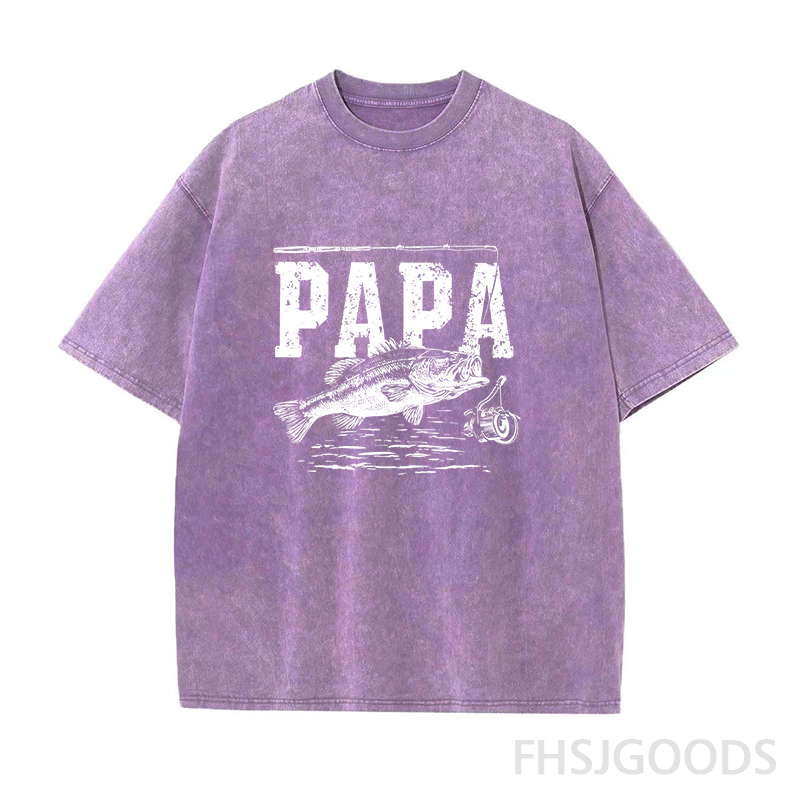 Papa Fishing Unisex Distressed T-Shirt
