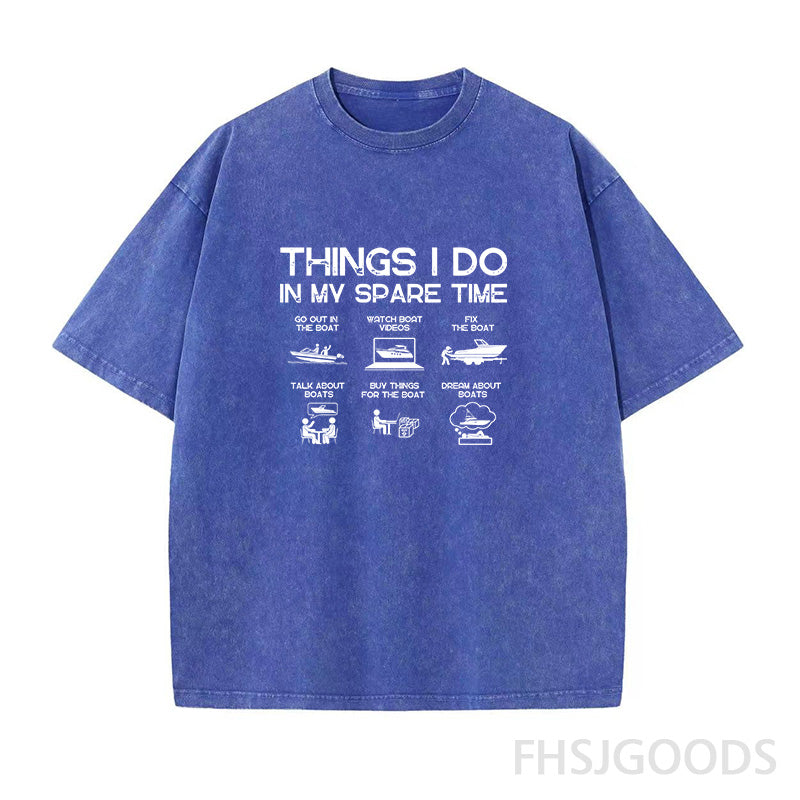 Funny Boat Unisex Distressed T-Shirt
