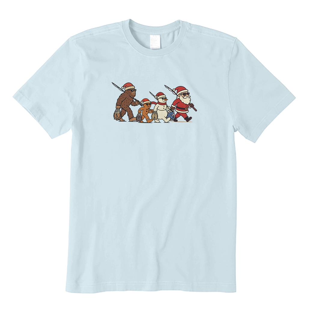 Bigfoot Santa Fisherman T-Shirt