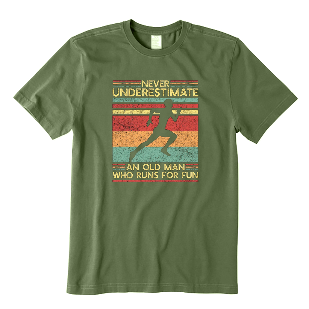 Never Underestimate An Old Man Who Runs for Fun T-shirt