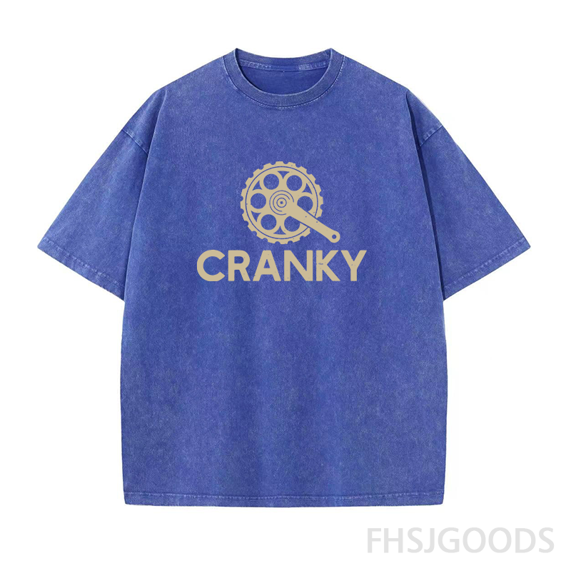 Cranky Funny Bike Unisex Distressed T-Shirt