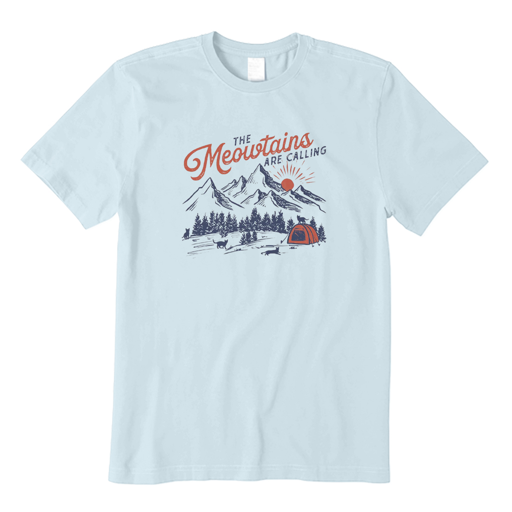 The Meowtains Are Calling Hiking T-Shirt