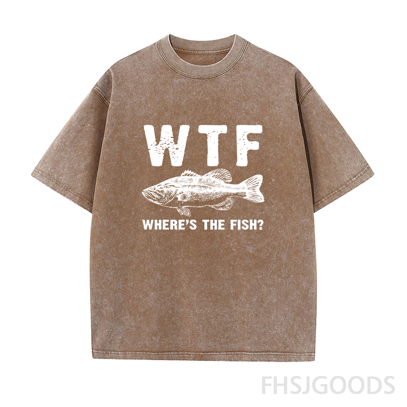 WTF Where's The Fish Bass Unisex Distressed T-Shirt