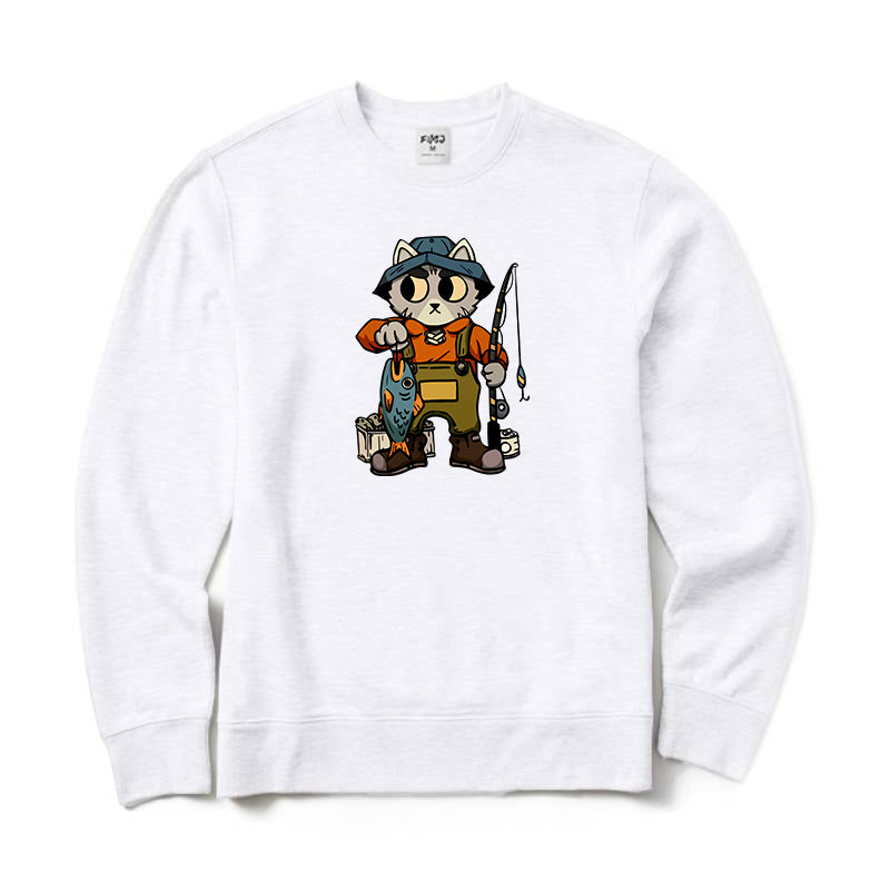 Cat Fishing Crewneck Sweatshirt