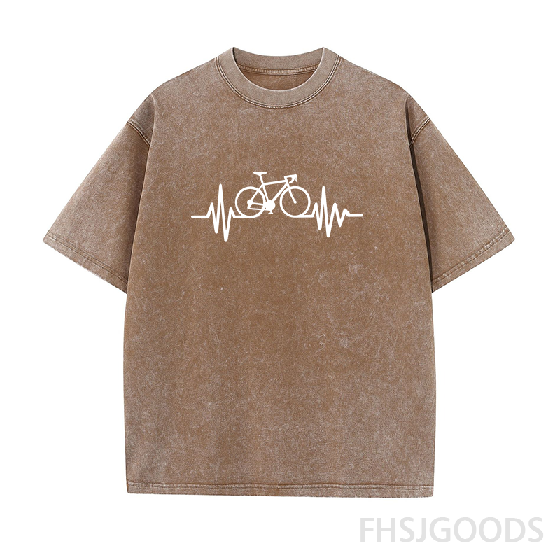 Heartbeat Biking Unisex Distressed T-Shirt