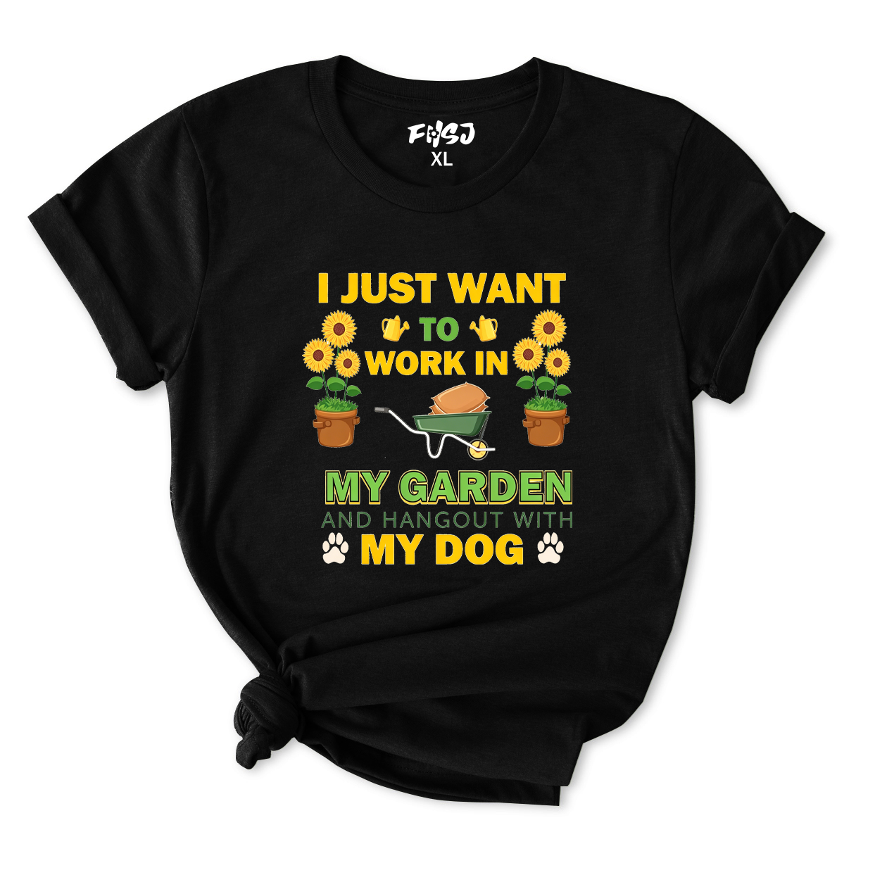 I Just Want To Work In My Garden And Hangout With My Dog T-Shirt for Women