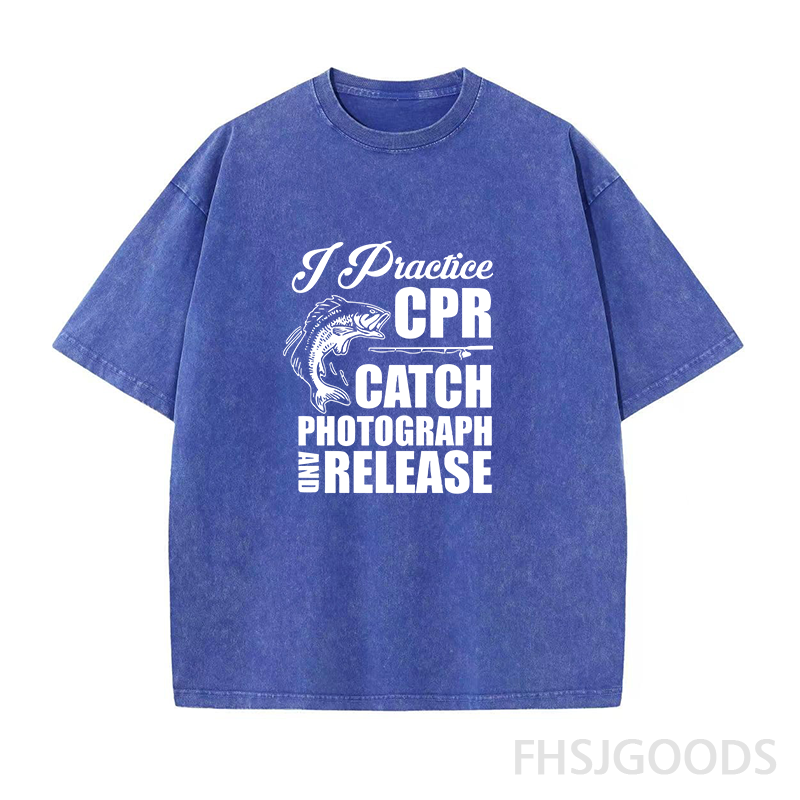 I Practise CPR Catch Photograph and Release Unisex Distressed T-Shirt