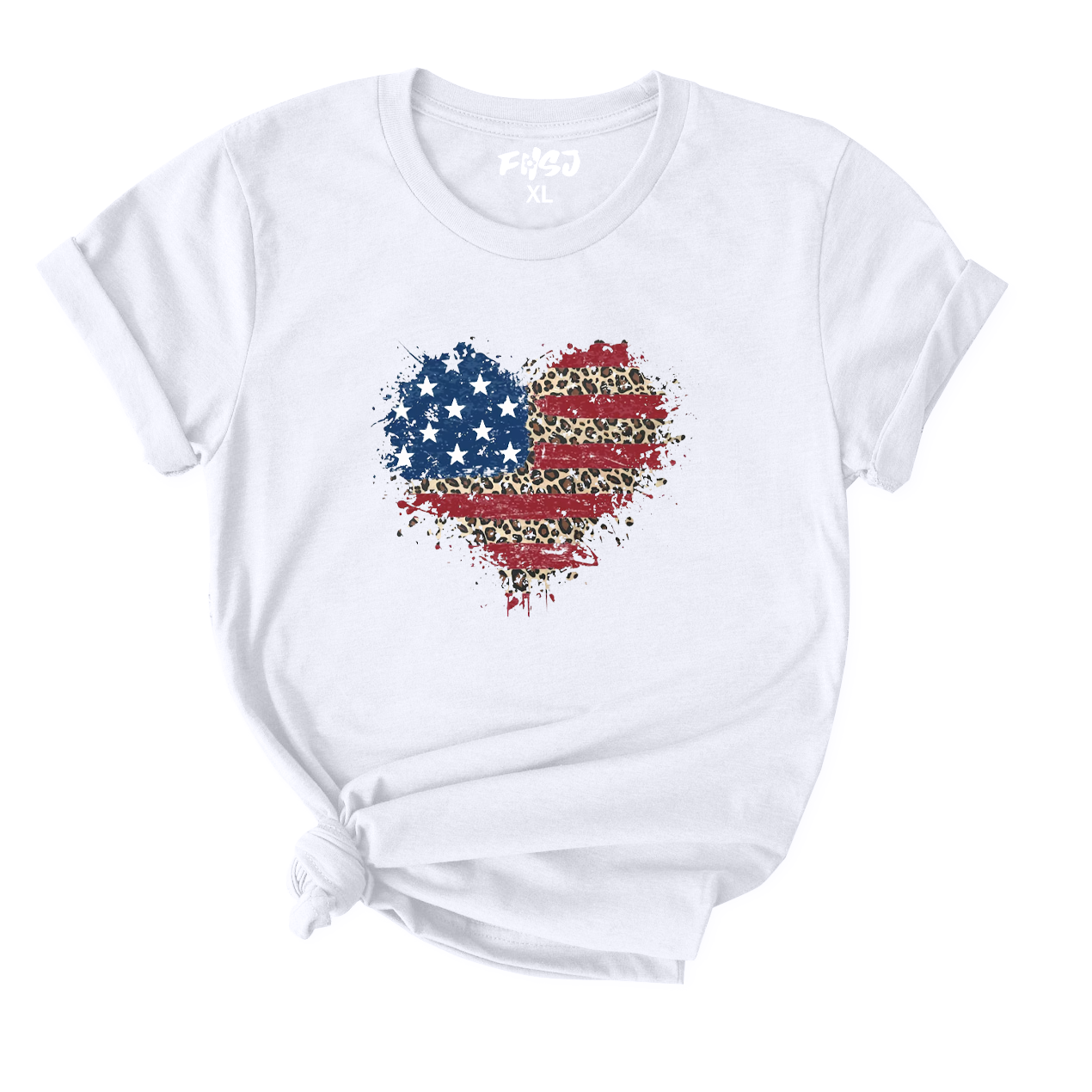 American Flag Heart T-Shirt for Women