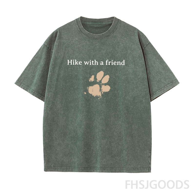 Hiking with Dogs Unisex Distressed T-Shirt