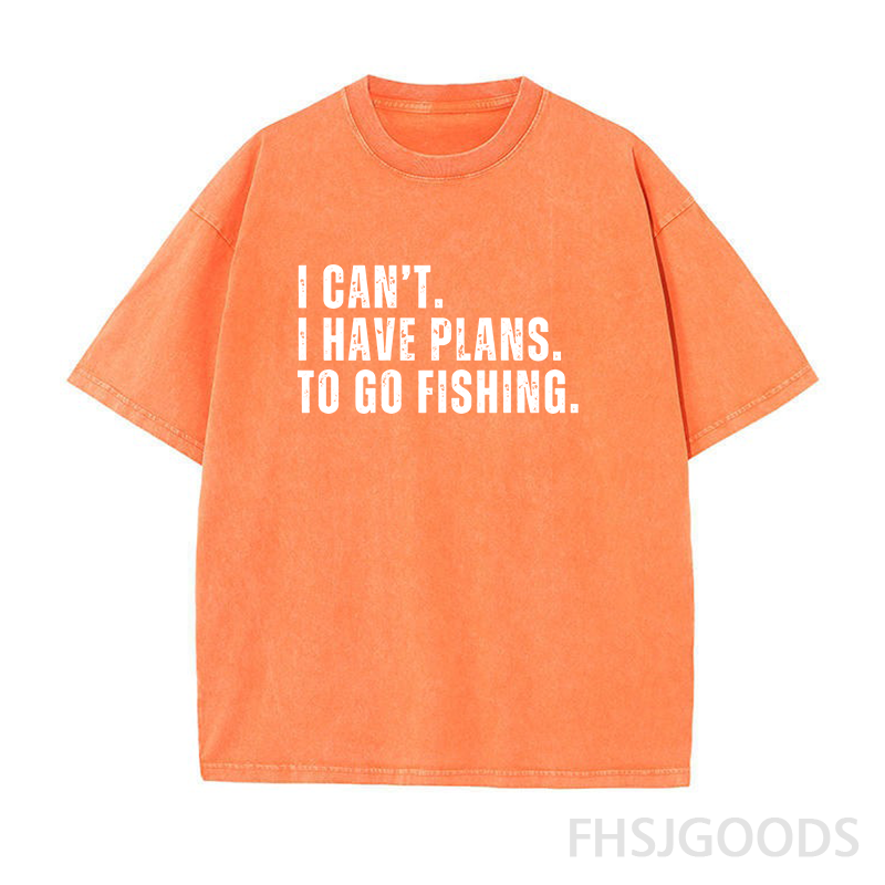 I Can't I Have Plans Go Fishing Unisex Distressed T-Shirt