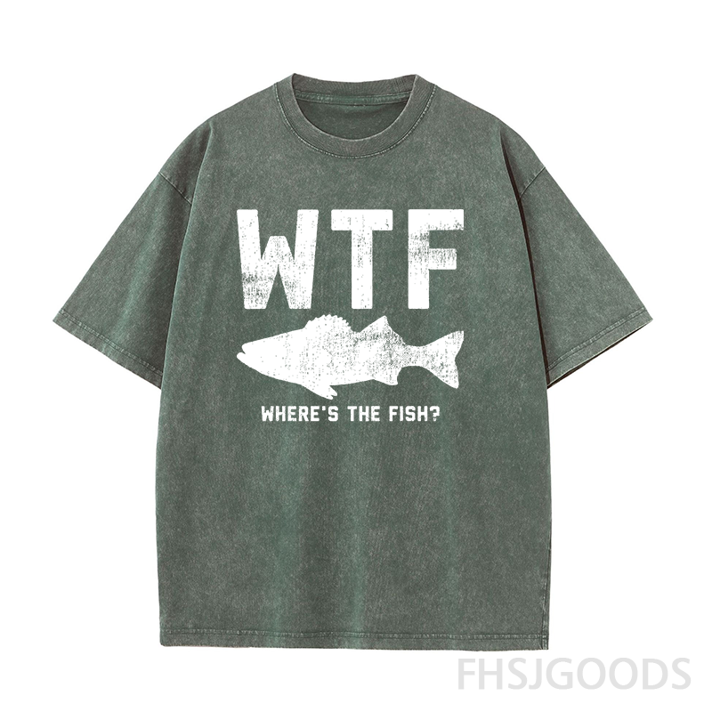 WTF Where's The Fish Unisex Distressed T-Shirt