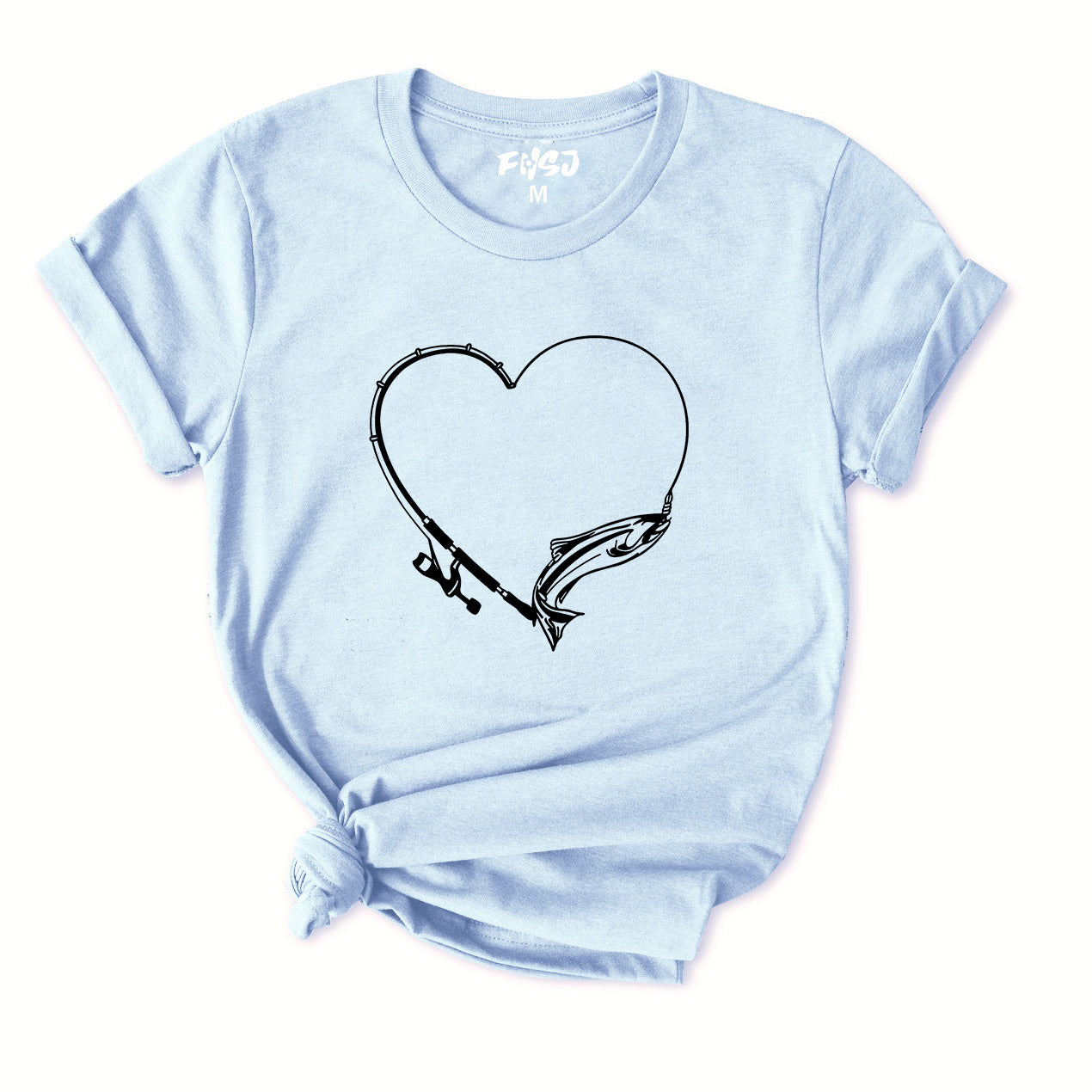 Fishing Rod Heart T-Shirt for Women