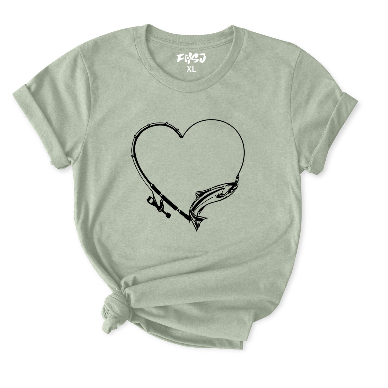 Fishing Rod Heart T-Shirt for Women
