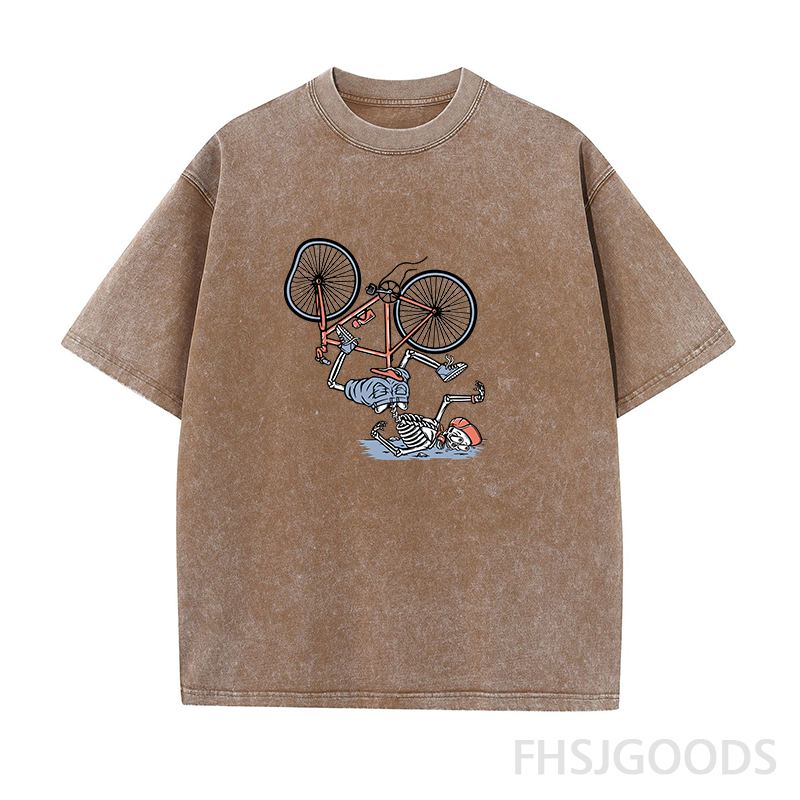Skeleton Bike Unisex Distressed T-Shirt