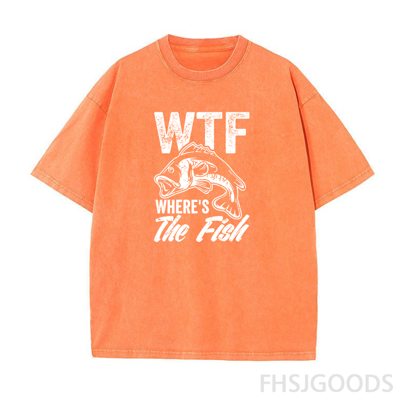 Wtf Wheres The Fish Unisex Distressed T-Shirt