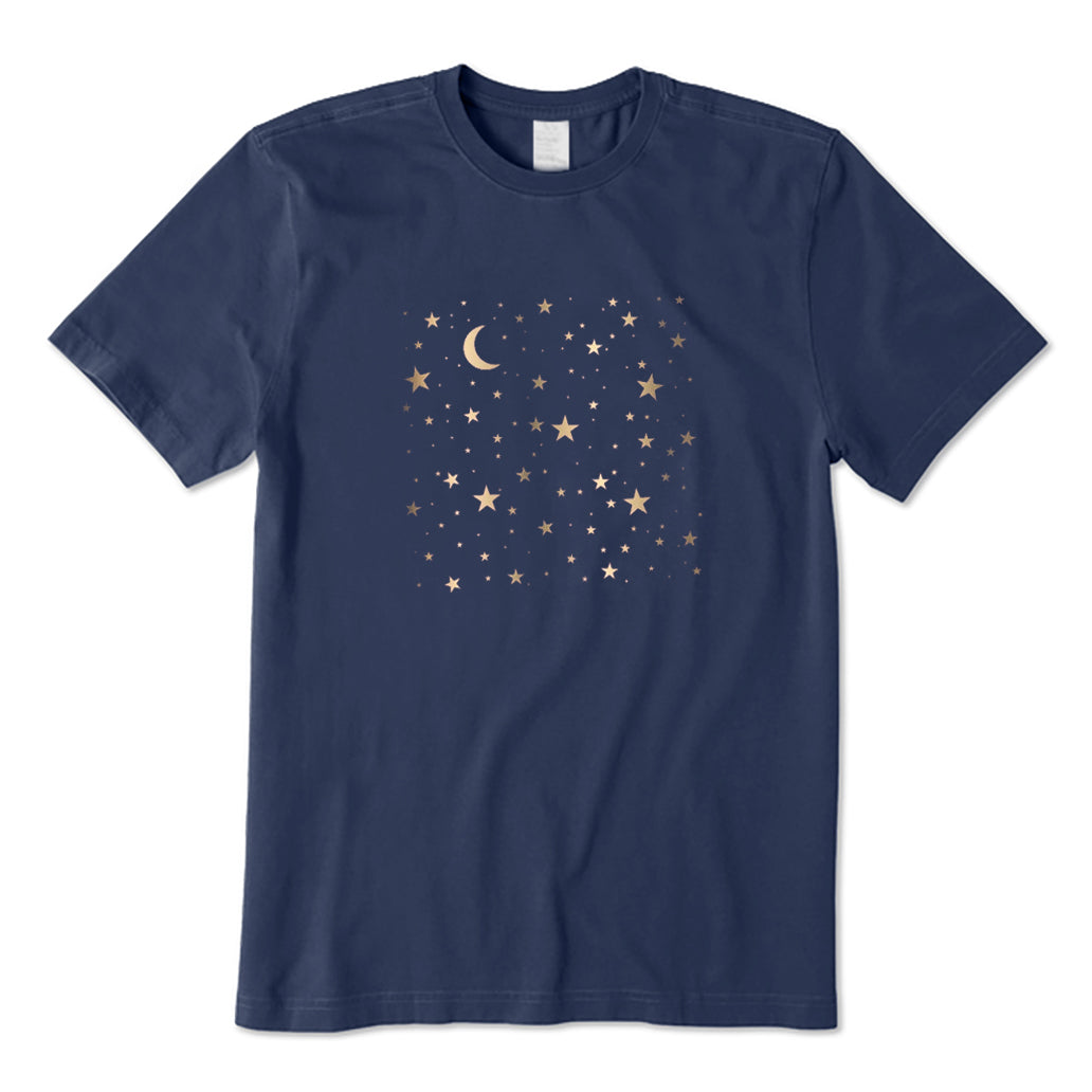 Gold Moon and Stars T-Shirt