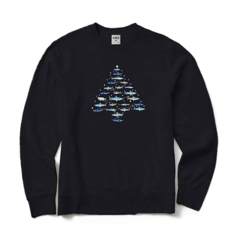 Christmas Shark Tree Crewneck Sweatshirt