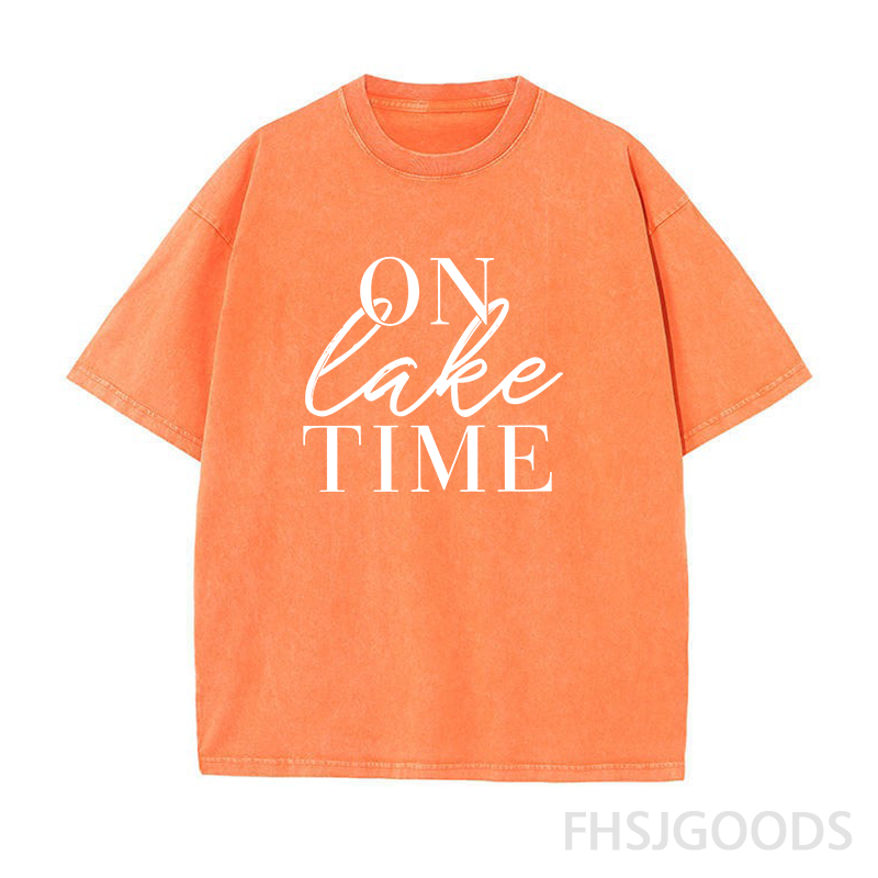 On Lake Time Unisex Distressed T-Shirt