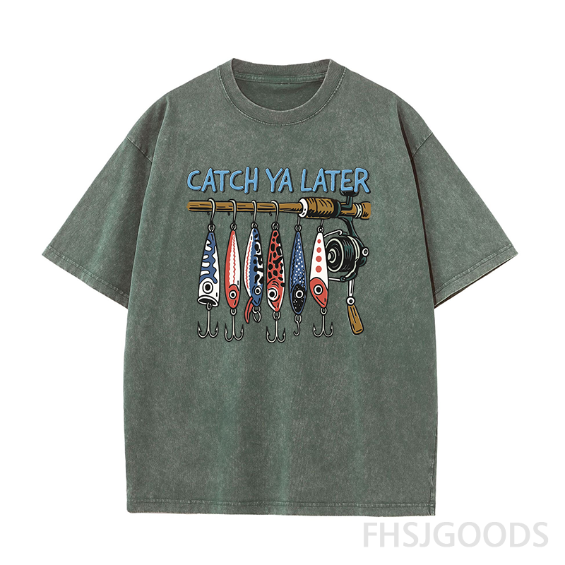 Catch Ya Later Fishing Unisex Distressed T-Shirt
