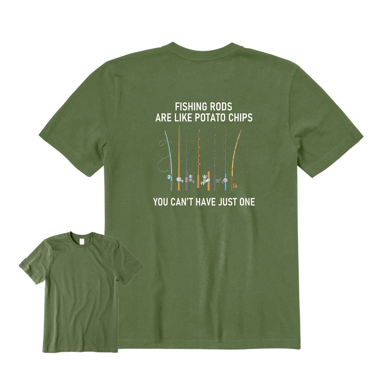 YOU CAN'T HAVE JUST ONE FISHING ROD Back Graphic T-Shirt