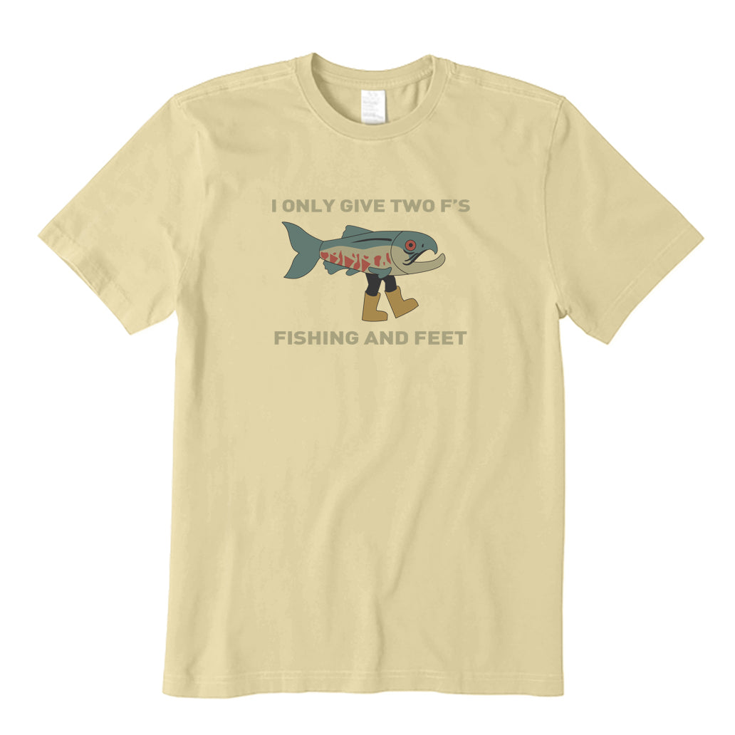 I Only Give Two F's Fishing and Feet T-Shirt