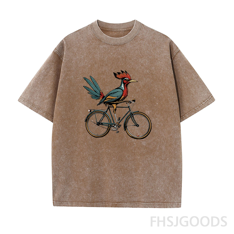Retro Roadrunner Bicycle Unisex Distressed T-Shirt
