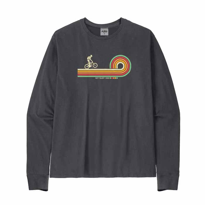 Retro Lines Mountain Bike Long Sleeve T-Shirt