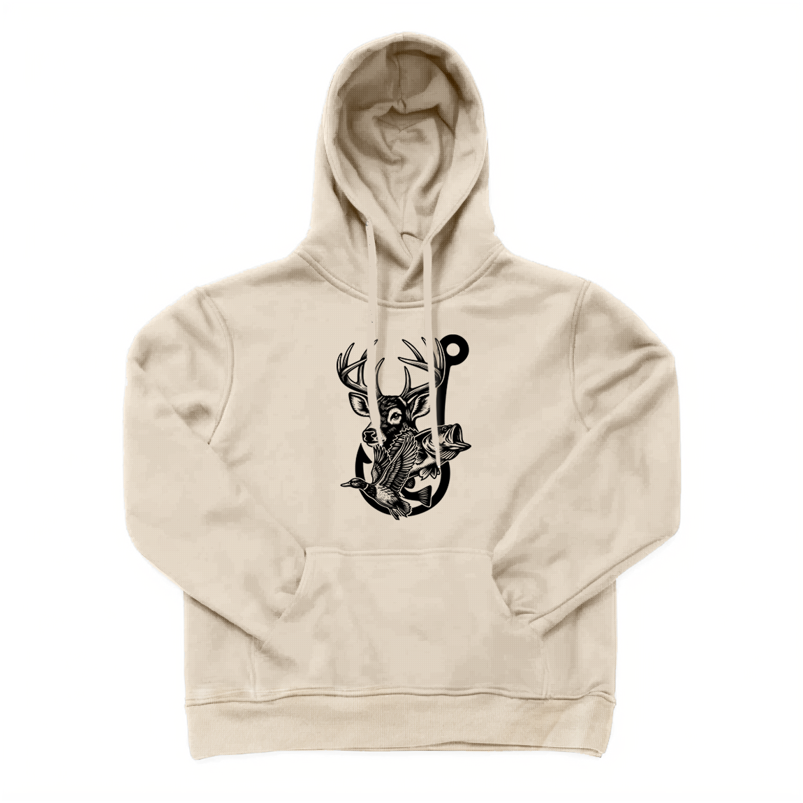 Deer Duck Fish Hook Hoodie