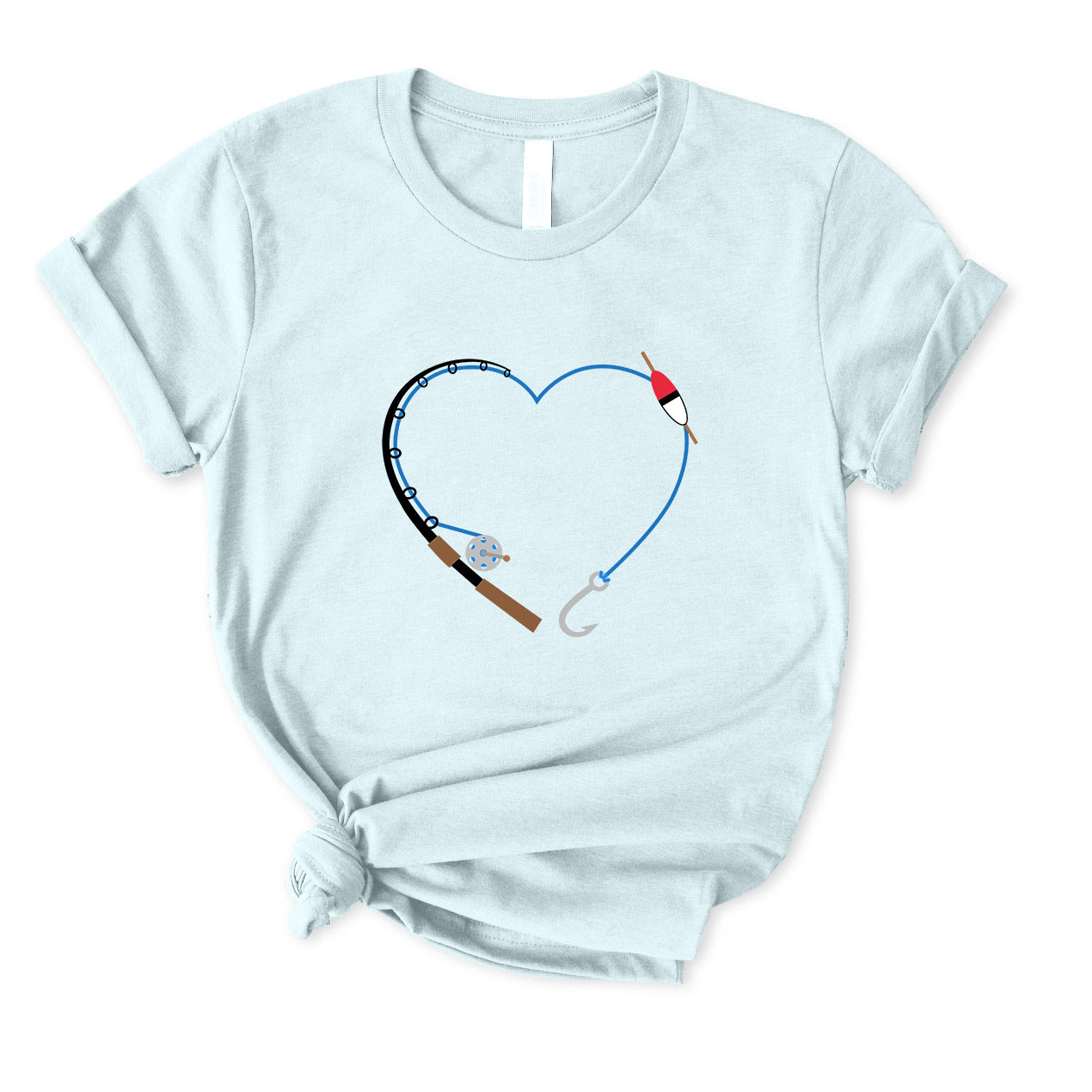 Heart Fishing Rod T-Shirt for women