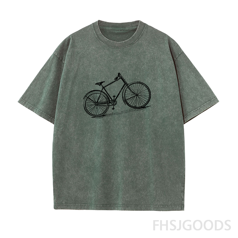 Bicycle Unisex Distressed T-Shirt