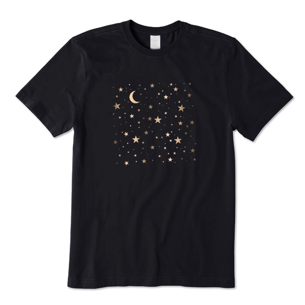 Gold Moon and Stars T-Shirt