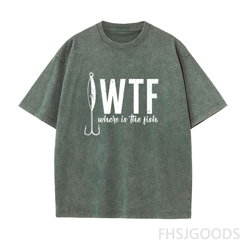WTF Where's The Fish Unisex Distressed T-Shirt