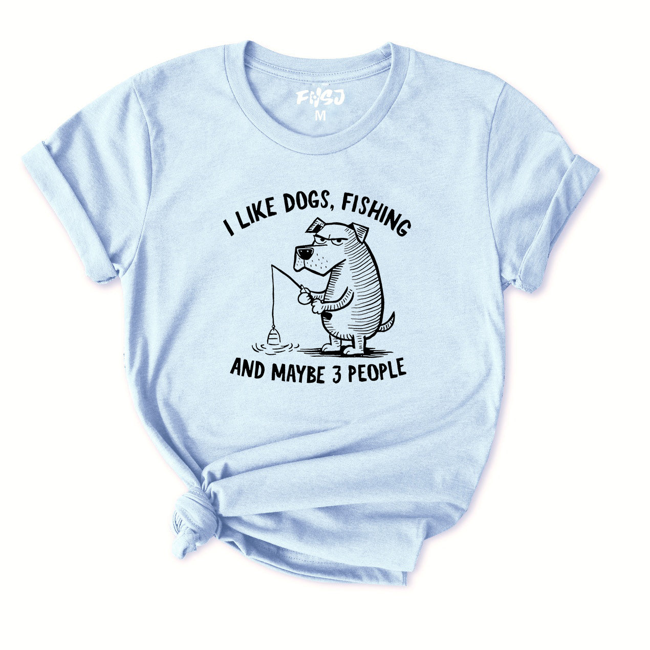 Funny Dog Fishing T-Shirt for Women