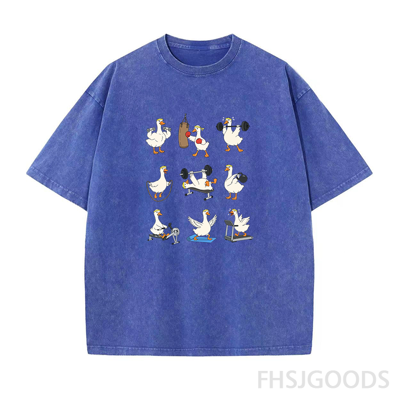 Funny Goose Workout Unisex Distressed T-Shirt