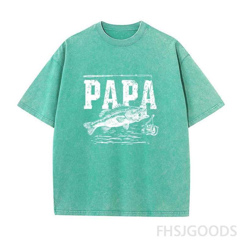 Papa Fishing Unisex Distressed T-Shirt