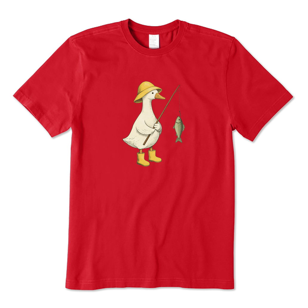 Cute Goose Fishing T-shirt