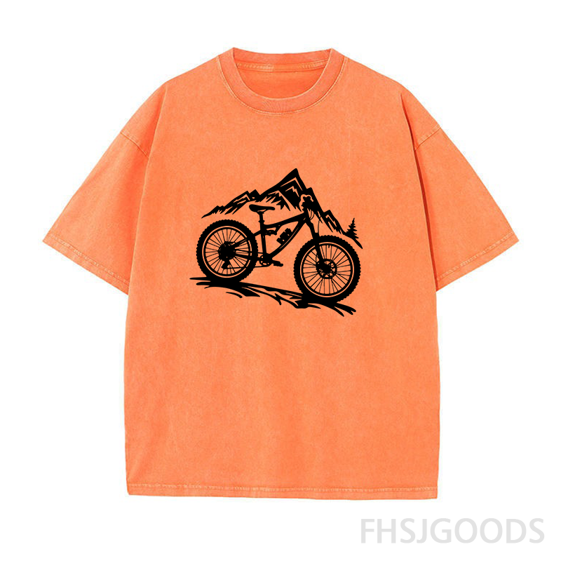 Mountain Bike Unisex Distressed T-Shirt