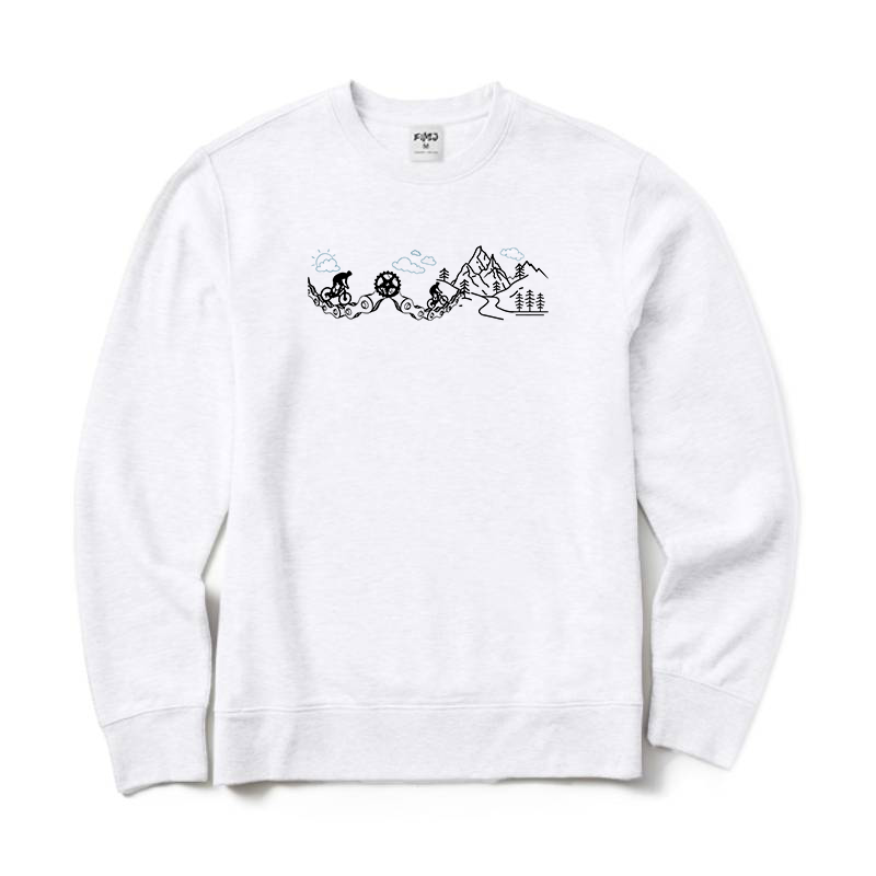 Mountain Bikers Cycling Crewneck Sweatshirt