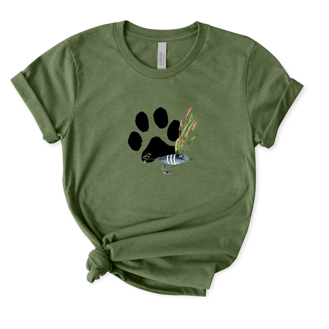 Love Fishing and Dog T-Shirt for women