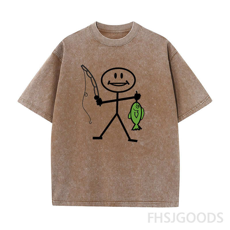 Happy Fishing Unisex Distressed T-Shirt