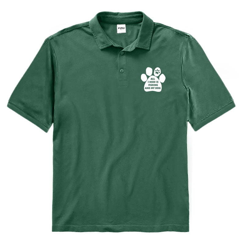 ALL I NEED IS FISHING AND MY DOG Polo Shirt